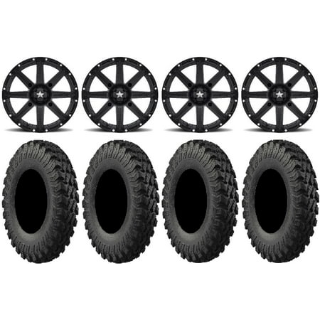 MSA Black Clutch 15 ATV Wheels 32 MotoRally Tires Sportsman RZR Ranger