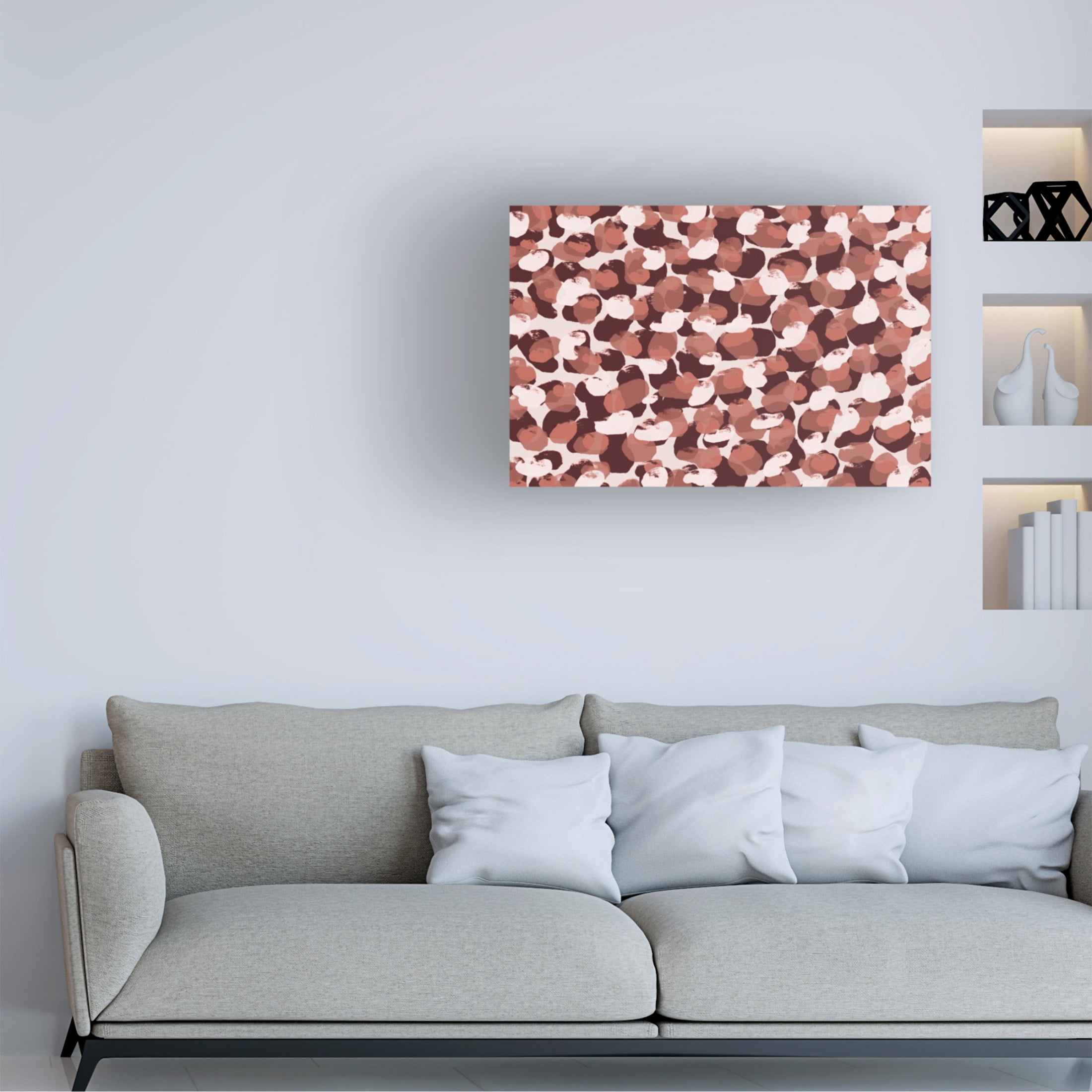 Canvas Wall Art - Treechild 'Pastel Brush Dots Pattern' Wall Art for Living Room, Bedroom, or Office D?cor by Trademark Fine Art - 19 x 12 Inches