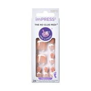 imPRESS Press-On Toenails, No Glue Needed, Light Beige, Short, Squoval, 27 Ct.