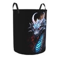 thumbnail image 2 of PHELIKA Cool Devil Dragon 03 Laundry Basket 65L Large Foldable Round For Dirty Clothes Toy Storage, 2 of 6