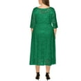 thumbnail image 4 of Eternatastic Womens Scooped Neckline Floral lace Top Plus Size Cocktail Party Midi Dress 3XL Green, 4 of 5
