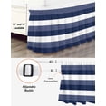 thumbnail image 3 of Navy Blue White Striped Wrap Around Bed Skirts for Queen Bed 16" Drop, Bed Skirt with Adjustable Elastic Belt Dust Ruffle Bed Valance for Bedroom Hotel Luxury Farmhouse Stripes Bed Frame Cover, 3 of 7