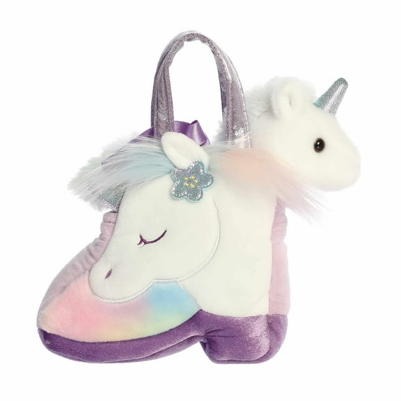 Aurora - Small Purple Fashionable Stuffed Animal - 7.5" Rainbow Unicorn Boot - Fancy Pals