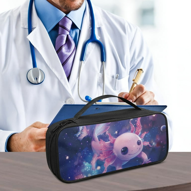 COEQINE Axolotl Stethoscope Storage Bag Small Storage Zipper Bags