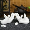 thumbnail image 3 of SIEYIO 3Pcs Air Plant Holder Ceramics Airplants Holder Small Container Pots Hand Shape Office Desk Base Airplants Display Container, 3 of 11
