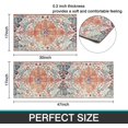 thumbnail image 2 of Boho Farmhouse Kitchen Rugs - Orange Non-Slip Absorbent Stain Resistant Floor Mat for Kitchen Laundry Room, Area Runner Rug, Set of 2, Adds a Bohemian and Rustic Flair, 2 of 6
