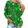 thumbnail image 2 of TrendVibe365 St Patricks Day Women's Sweatshirts Long Sleeve Plus Size Green Long Sleeve with Crew Neck Polyester No Hood Casual St. Patricks Day Blouse Tops for Irish Themed Gifts 4XL, 2 of 7