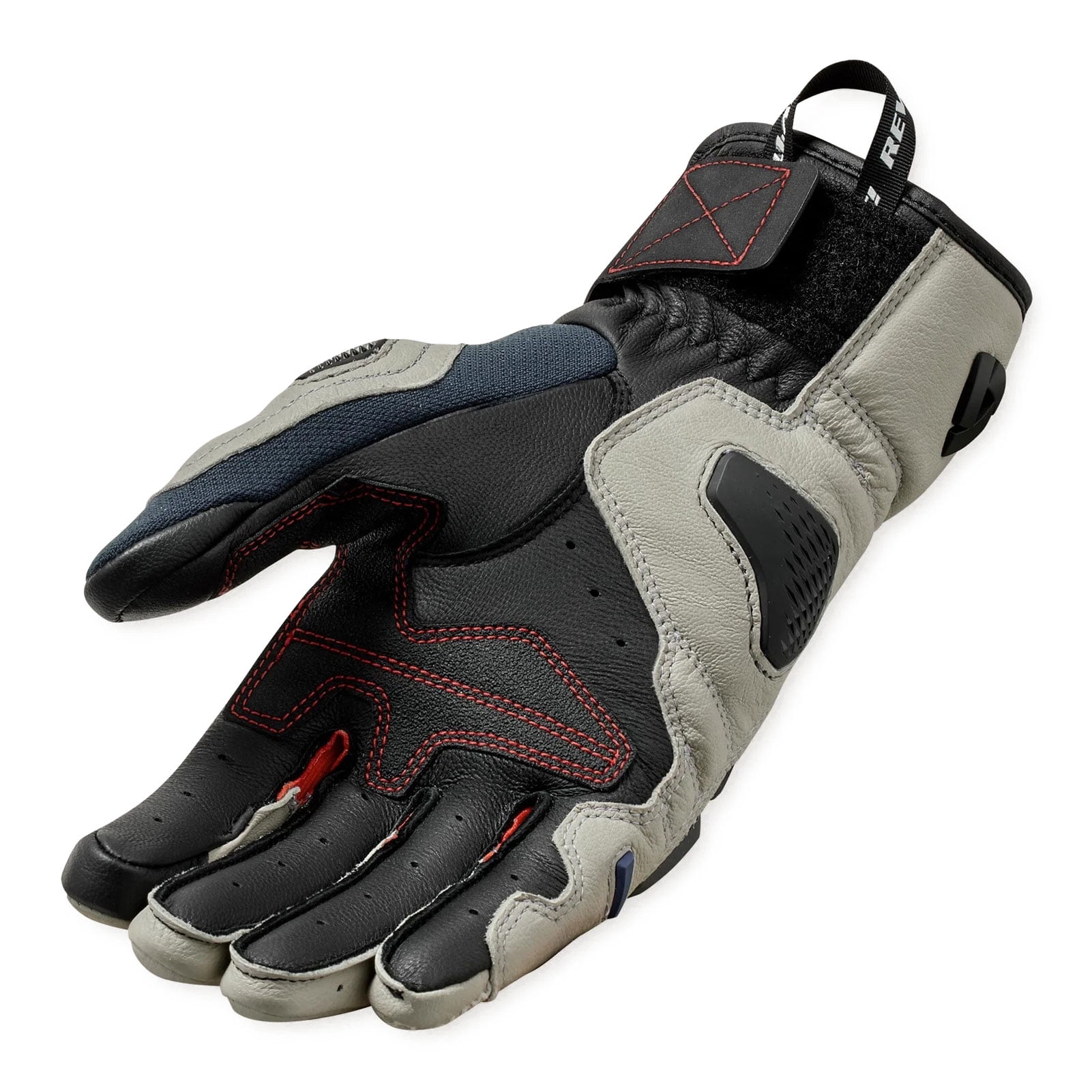 REV'IT! Men's Sand 5 Silver/Red Motorcycle Gloves, Size: L (FGS235-4020-L)