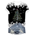thumbnail image 6 of UngA Women Christmas Shirts Casual Short Sleeve Merry Letter Graphic Blouse Tops Womens Christmas T Shirts (Black,S), 6 of 6