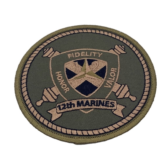 12th Marines Subdued Patch – Plastic Backing