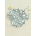 thumbnail image 2 of Bagilaanoe Newborn Baby Girl Oversized Romper Sweatshirt Long Sleeve Bodysuits Flower Print Pullover 3M 6M 12M 18M Infant Casual Tee Tops, 2 of 6