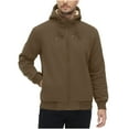 thumbnail image 3 of Mens Zip Up Hoodies & Sweatshirts with Pockets Fleece Sherpa Lined Jackets Long Sleeve Casual Solid Color Thermal Warm Athletic Workout Hoodie Coats, 3 of 7