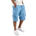 thumbnail image 4 of Athletic Cargo Shorts Mens Cotton Twill Drawstring Casual Classic Chino Stretch Short with Pockets Sky Blue 4XL, 4 of 9