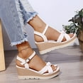 thumbnail image 4 of OAVQHLG3B Wedge Sandals for Women Women's Open Toe Buckle Strap Platform Wedge Sandals, 4 of 4