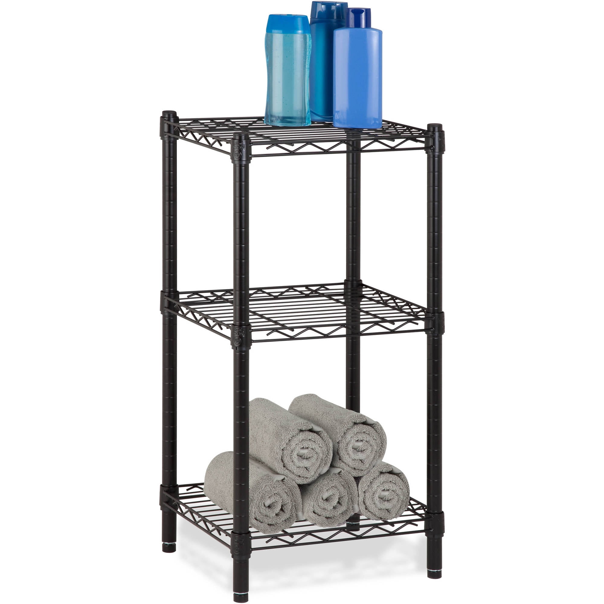 square metal shelving units