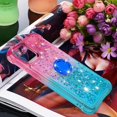 thumbnail image 7 of Cute Clear Case for iPhone 14 Plus with Ring Kickstand, Bling Gradient Quicksand Glitter Flowing Liquid Floating Case Cover for iPhone 14 Plus JB Powder Blue, 7 of 7
