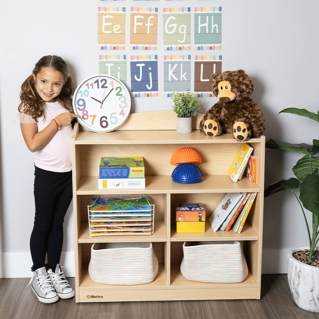 Schooled Deluxe Bookcase with Adjustable Shelves, Bookshelf Book Display for Classroom Organization, 60"