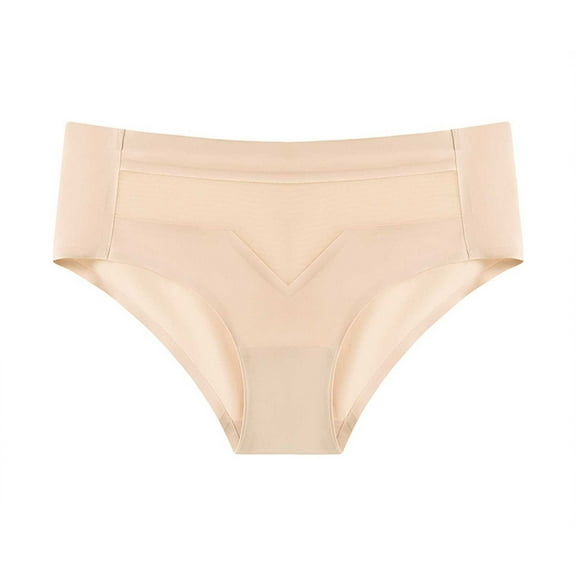 ShomPort Seamless Underwear for Women Cotton Mid Waist Briefs Breathable Mesh Hipster Panties