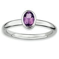 thumbnail image 1 of Bague Ovale en Argent Sterling Stackable Expressions Améthyste Taille 9, 1 of 3