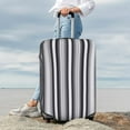 thumbnail image 7 of Xecao Black White Gray Mexican Blanket Serape Stripes Elastic Luggage Cover, with double-sided print , is perfect for travel, business, and daily use-Small, 7 of 7