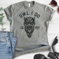 thumbnail image 2 of Owl I Do Is Win Shirt, Unisex Women's Men's Shirt, Owl Animal Pun Shirt, Owl Graphic Shirt, Owl Shirt, Dark Heather Gray, Large, 2 of 6