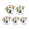 thumbnail image 3 of Tong 5 Piece Stainless Steel Cookware Featuring Heat Retention Glass Lids For Even Cooking, 3 of 6