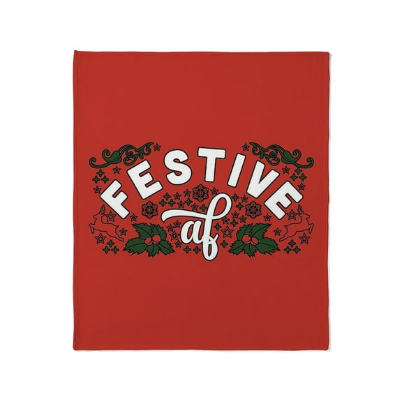 CafePress - Festive AF Throw Blanket - Soft Fleece Throw Blanket, 50"x60" for All Ages