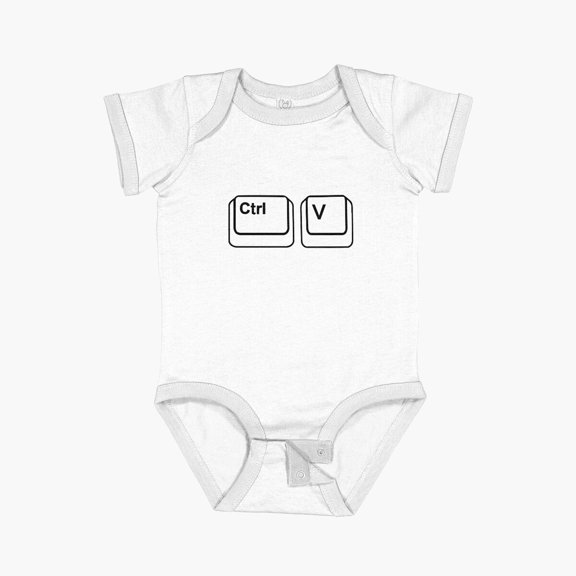 Luvly Ctrl V Copycut Short Sleeve Baby One-Piece, New Born, Baby Shower Gift, New Parents Gift