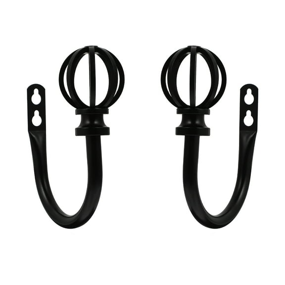 2 Pcs Gold Silver Curtain Tiebacks Curtain Hook Wall Decor 14X11CM Black
