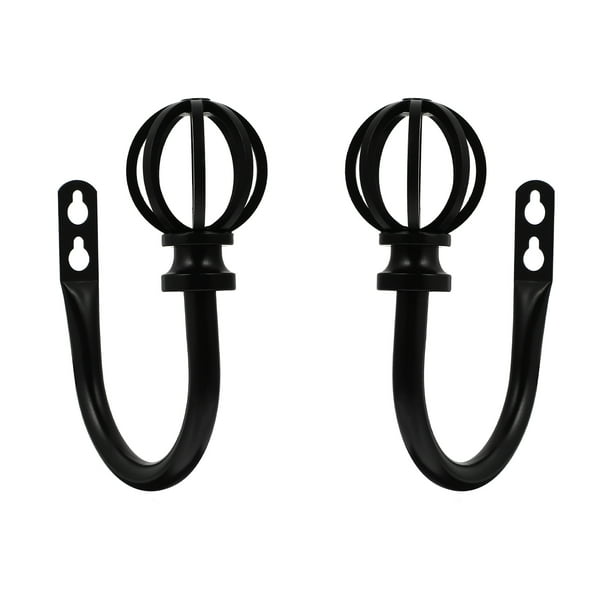 2 abrazaderas de cortina de hierro decorativas, soporte de gancho de pared para cortina.