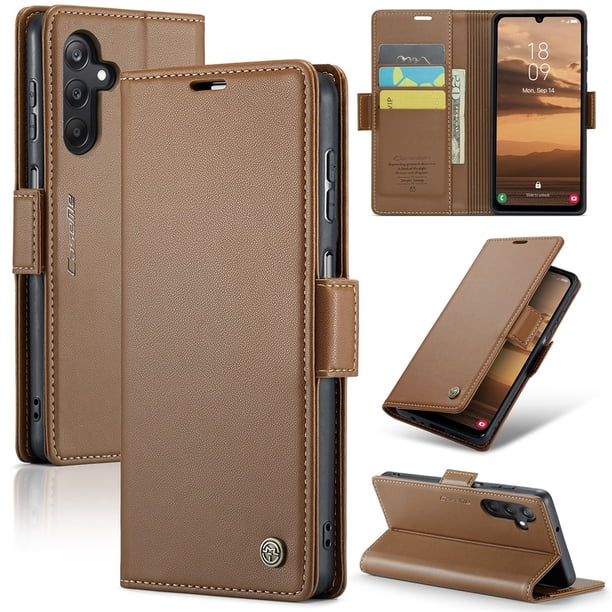 CaseMe Funda de Cuero para Samsung Galaxy A25 de 5G con Bloqueo RFID, para Samsung Galaxy A25 de 5G, Funda para Mujer y Hombre, Tarjetero con Cierre Magnético, Funda Tipo Folio para Samsung Galaxy A25