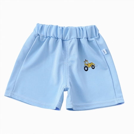 WUANDIXFA Infant Shorts 6 12 18 24 Months 2T 3T 4T Soft Stretch Cute Summer Casual Fashion Daily Wear Baby Shorts Newborn Shorts Light Blue 2-3 Years