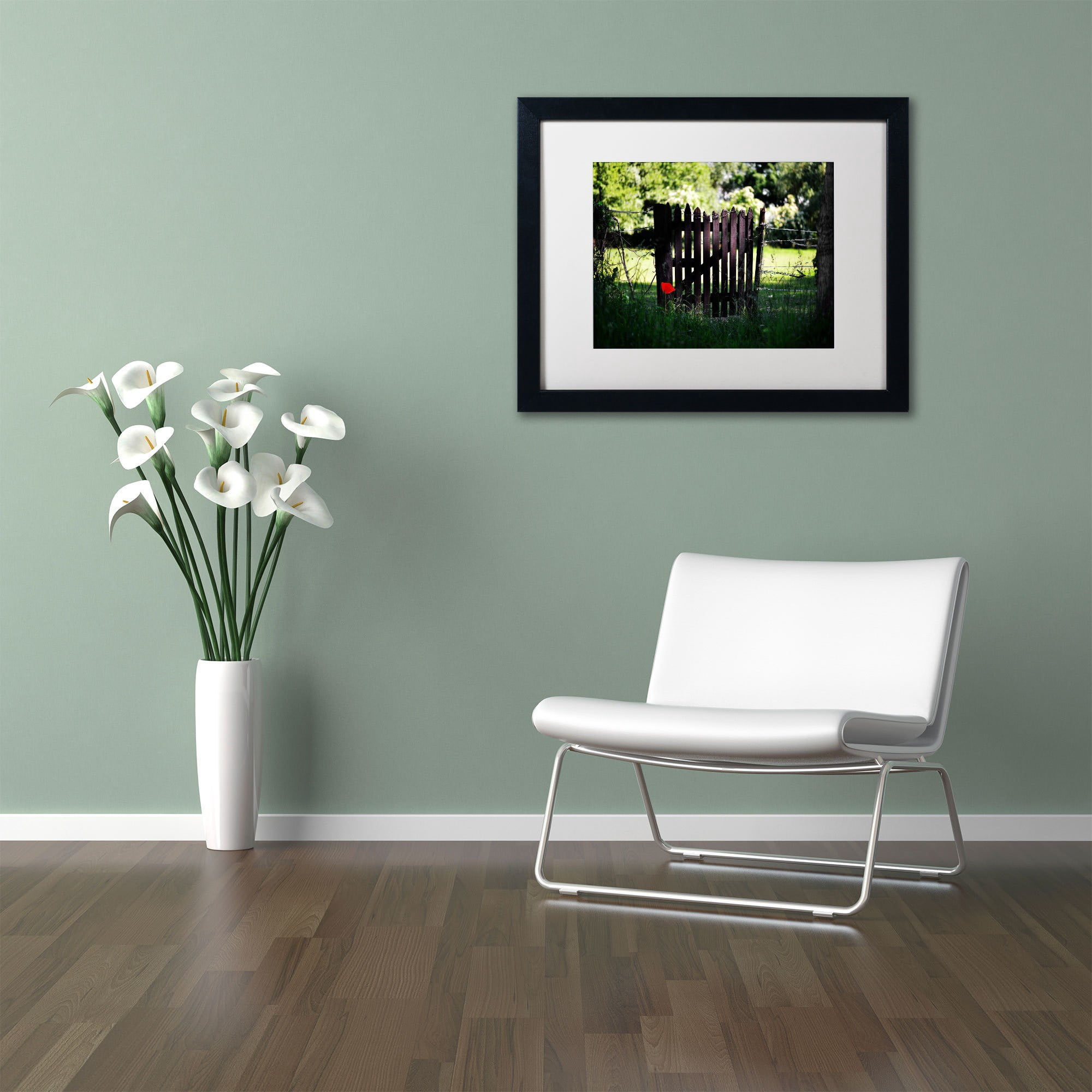 Trademark Fine Art "Press the Red Button" Canvas Art by Philippe Sainte-Laudy, White Matte, Black Frame