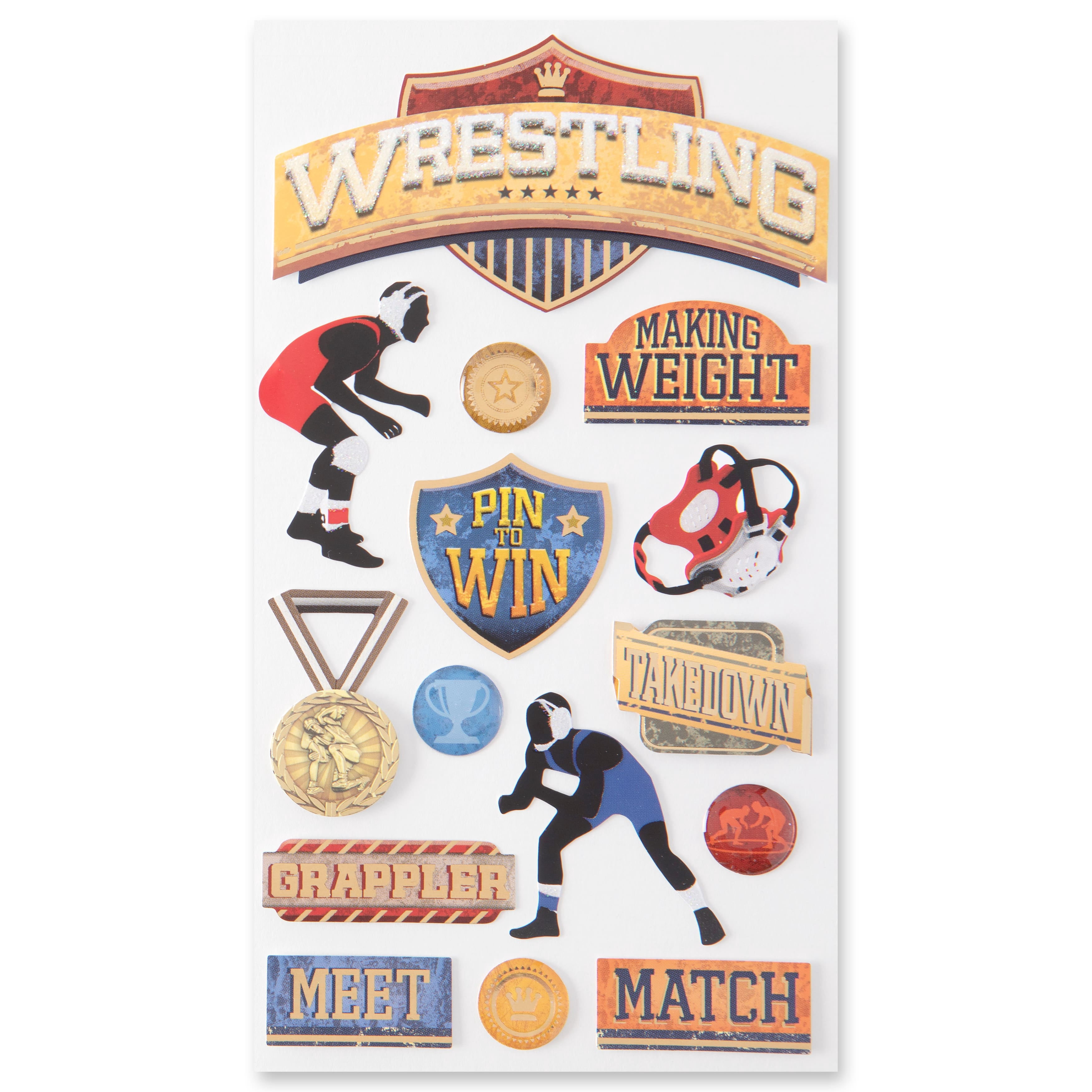 Recollections Wrestling Stickers, 12 Pack