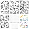 thumbnail image 1 of Sello de silicona transparente con forma de flor en forma de esquina de 4 hojas con 2 bloques de acrílico para álbumes de recortes, diarios, tarjetas para el Día de la Madre, 1 of 7