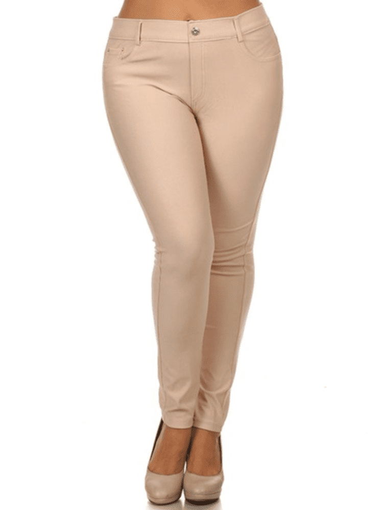 tan jeggings plus size