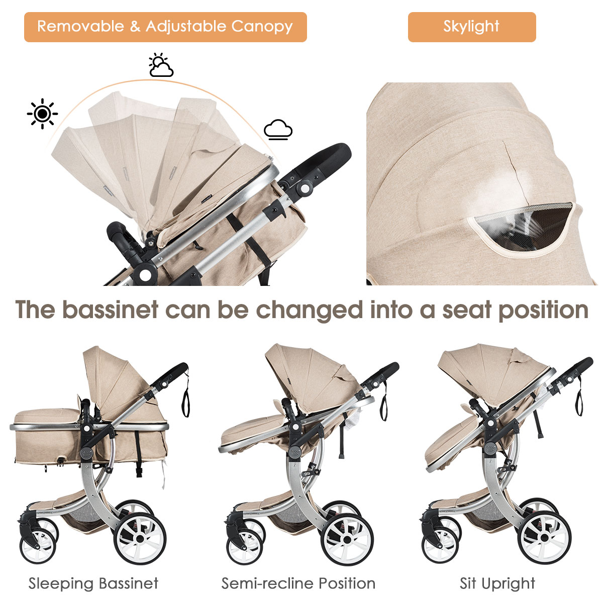 costway bassinet stroller