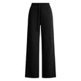 thumbnail image 5 of Zysthvn Casual Comfortable Pants for Women High Waisted Wide Leg Summer Sweatpants Trousers for Women Loose Drawstring Solid Pants, 5 of 5