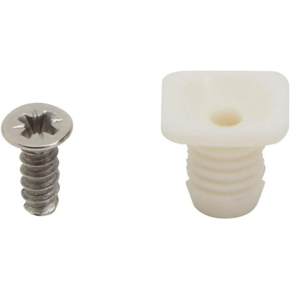 Silverline 8mm Plastic Hinge Dowel Inserts with Screws, 100 Pcs (100)