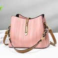 thumbnail image 5 of Bolso bandolera de gran capacidad de cuero artificial para mujer a juego de colores a la moda, 5 of 5