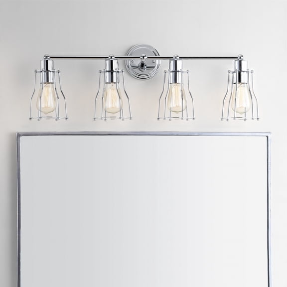 JONATHAN Y Evelyn 29.5" 4-light Metal Vanity Light, Chrome