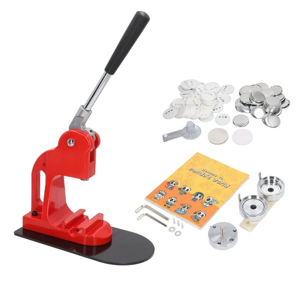 Máquina para hacer botones, máquina para hacer pins, prensa de botones con 100 piezas, cortador circular de 32 mm