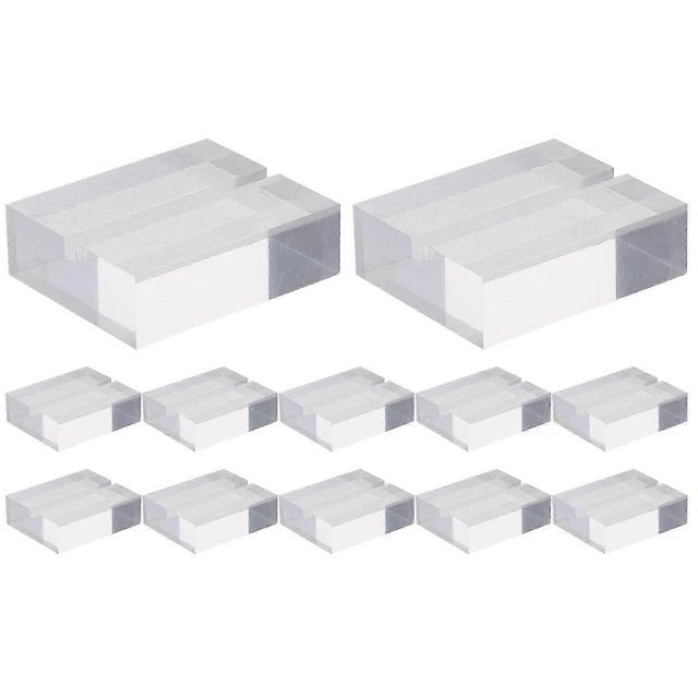 12Pcs Acrylic Note Cards Holder Wedding Decoration Table Cards Number Cards Holder