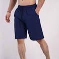 thumbnail image 2 of Besolor Mens Workout Shorts Summer Lightweight Quick Dry Athletic Running Casual Drawstring Elastic Waist Beach Shorts with Pocket(Large,Navy), 2 of 7