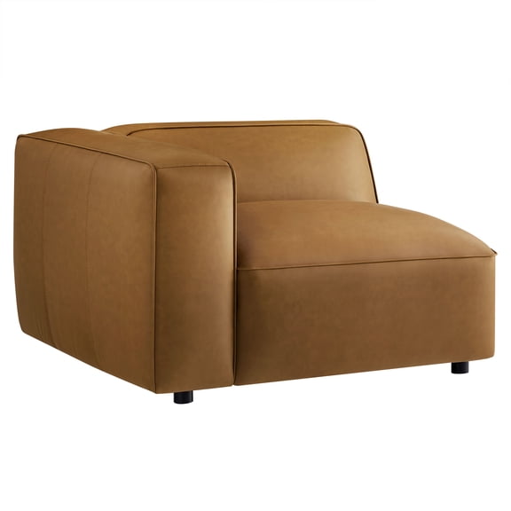 Modular Armchair, Brown, Faux Leather, Living Room Lounge Cafe Lobby Hospitality Restaurant, Modern Contemporary, HB37660