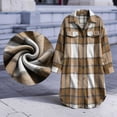 thumbnail image 7 of Annhoo Womens Long Trench Coat Single Breasted Checkered Long Sleeve Lapel Overcoat Fall Winter outerwear Jackets, 7 of 7