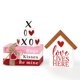 thumbnail image 1 of Pila decorativa de libros de madera con bloques XOXO para el día de San Valentín, 1 of 6