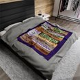 thumbnail image 4 of Purple Personalize Velveteen Plush Blanket, 4 of 9