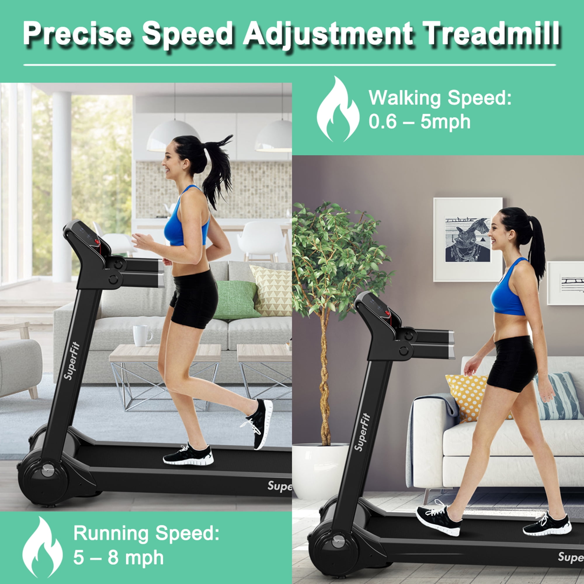 Gymax Folding Electric Treadmill 3.0 HP Exercise Running Machine with App Control Silver
