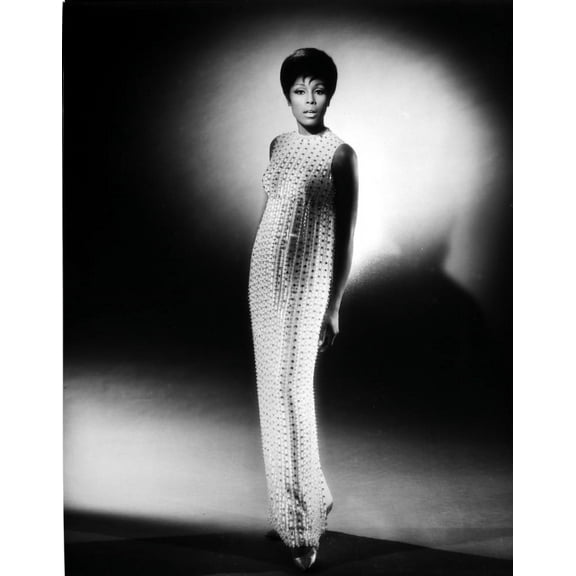 Diahann Carroll Portrait wearing White Net Dress Photo Print (8 x 10)